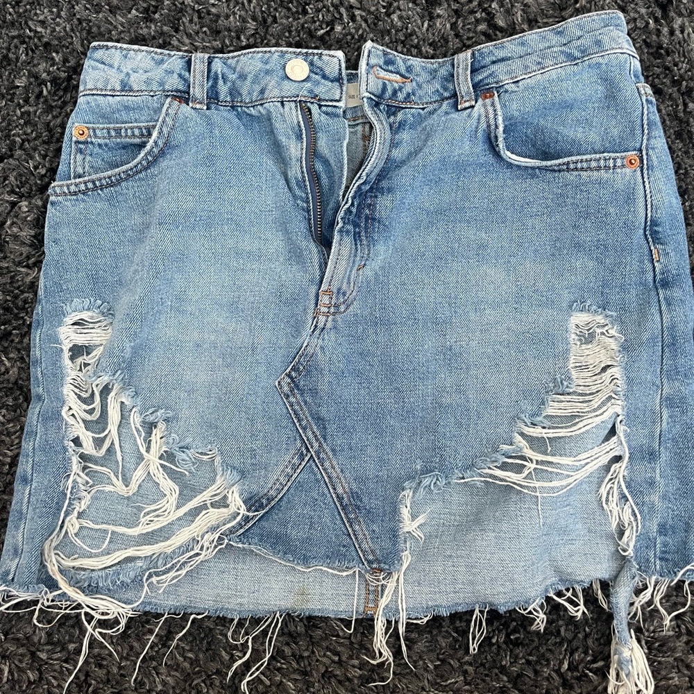 topshop denim skirt